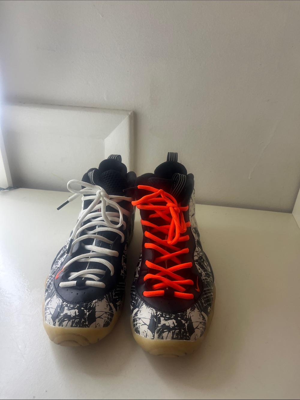 Nike Kids High-Top Sneakers in Black, White & Orange